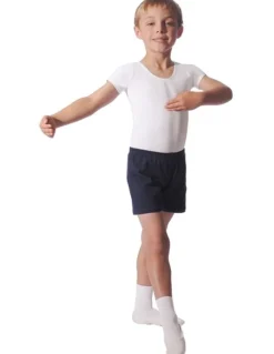 Hvid body med kort ærme til ballet drenge