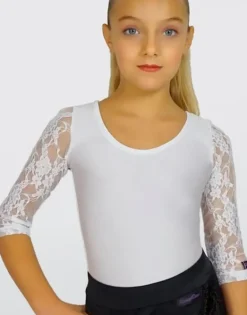 Hvid body til dans til piger - Ready4dance