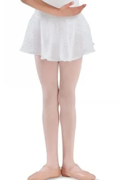 Hvid chiffon skørt med palietter til piger Bloch