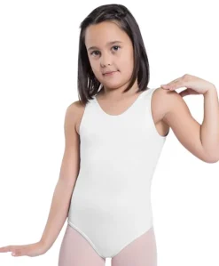 Hvid dragt pige u.ærmer ballet/gymnastik