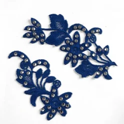 Kobolt blå applikation med sten til dansetøj eller hår