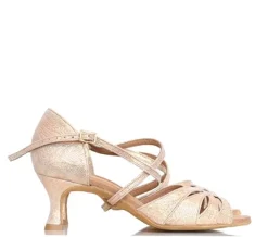 Lys guld brokade dansesko 5 cm hæl Rummos