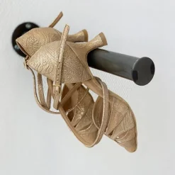 Lys guld brokade dansesko 5 cm hæl Rummos