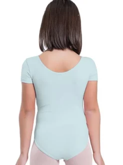 Lyseblå dragt pige m.kort ærme ballet/gymnastik