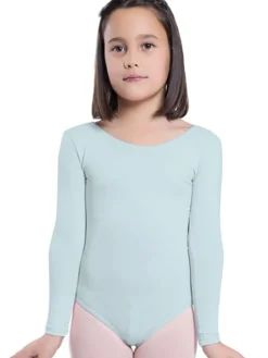 Lyseblå dragt m.langt ærme ballet/gymnastik
