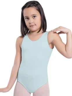 Lyseblå dragt pige u.ærmer ballet/gymnastik