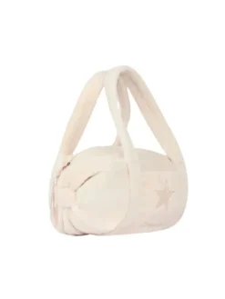 Lyserød plyspels taske fra Repetto