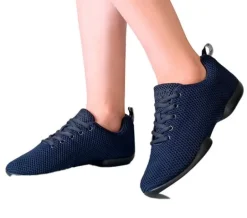 Mørkeblå sneaker åndbar strik til damer - Suny