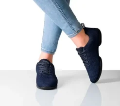 Mørkeblå sneaker åndbar strik til damer - Suny