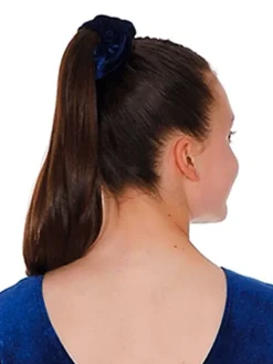 Mørkeblå velour hårelastik