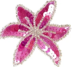 Pink/sølv paliet stjerne hårclips