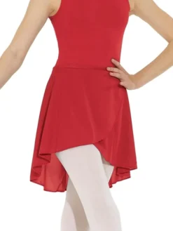 Rød slå om skørt med bindebånd til piger