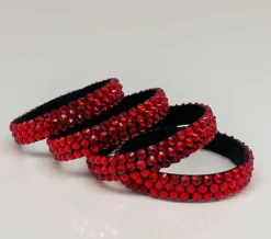 Røde rhinsten armbånd