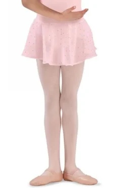 Rosa chiffon skørt med palietter til piger Bloch