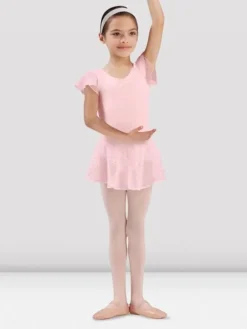 Rosa dragt til piger med chiffon ærme og palietter Bloch