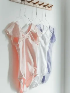 Rosa dragt til piger med chiffon ærme og palietter Bloch