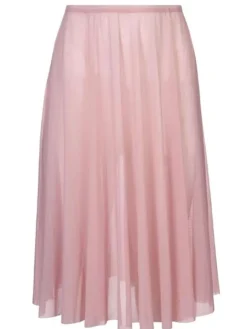 Rosa langt pull on mesh skørt fra Mara Dancewear