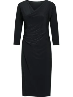 Rumpf sort dansekjole med 3/4 ærmer til damer