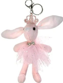 Sød balletkanin nøglering i rosa