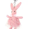 Sød kanin nøglering i rosa med tutu