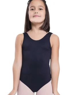 Seré sort bomuldsdragt u.ærmer ballet/gymnastik