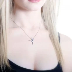 Sølv halskæde arabesque balletdanser Mikelart