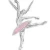 Sølv halskæde balletdanser rosa tutu sugar plum fairy