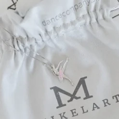 Sølv halskæde balletdanser rosa tutu sugar plum fairy