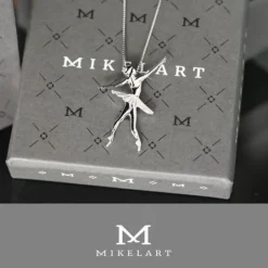 Sølv halskæde balletdanser tutu allonge Mikelart