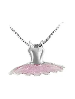 Sølv halskæde balletdanser tutu Mikelart