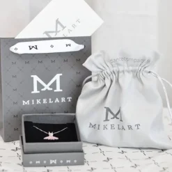 Sølv halskæde balletdanser tutu Mikelart