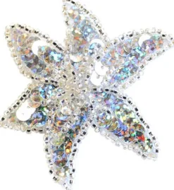 Sølv paliet stjerne hårclips