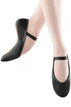 Sort balletsko/springsko skind m. fuldsål Bloch