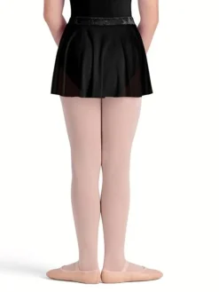 Sort balletskørt i mesh med velourbånd fra Bloch