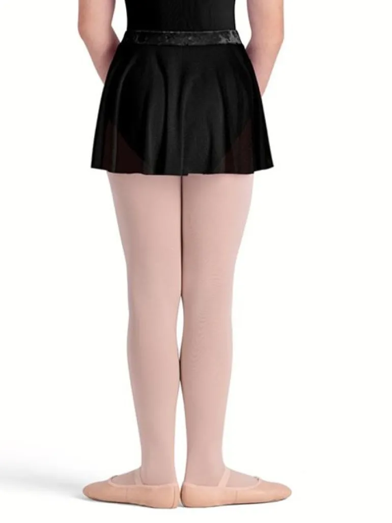 Sort balletskørt i mesh med velourbånd fra Bloch