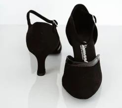 Sort dansesko fra Diamant i ruskind og lak