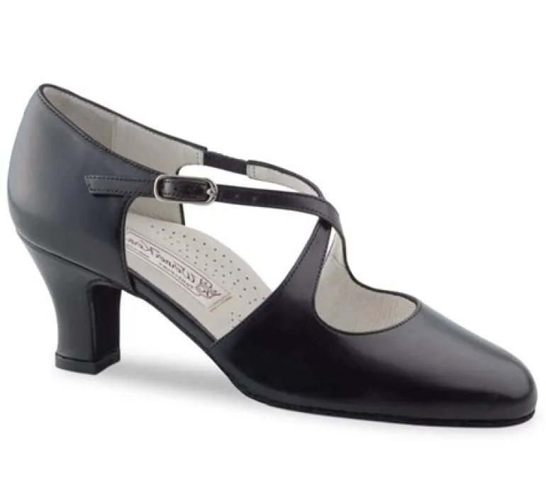 Sort dansesko i skind med 6 cm hæl Werner Kern - Gillian