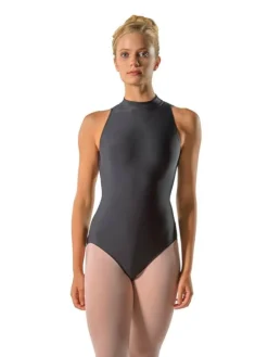 Sort dragt m. blonde og høj hals fra Ballet Rosa