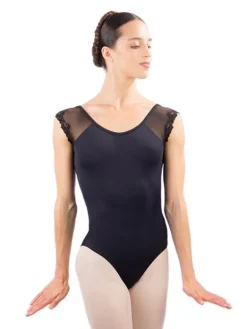 Sort dragt med mesh og blonder fra BalletRosa