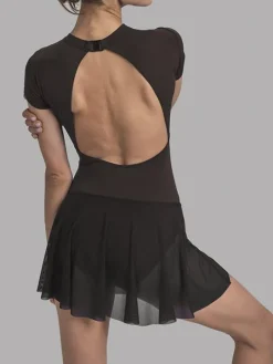 Sort Grishko pull-on skørt med tynd elastik kant