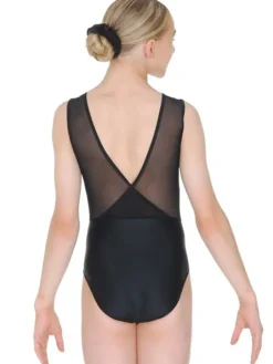 Sort gymnastikdragt med mesh ryg og sten piger The zone