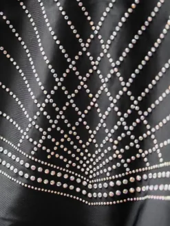 Sort gymnastikdragt med mesh ryg og sten piger The zone