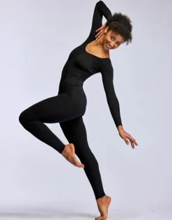 Sort heldragt med lange ærmer Tempsdanse