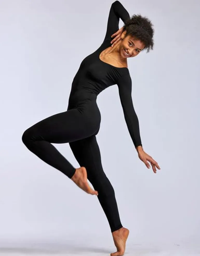 Sort heldragt med lange ærmer Tempsdanse