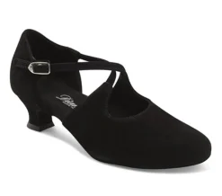 Sort lukket dame dansesko i ruskind