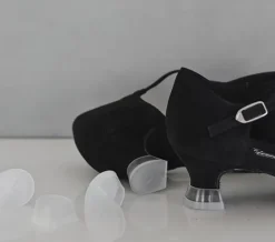 Sort lukket dame dansesko i ruskind