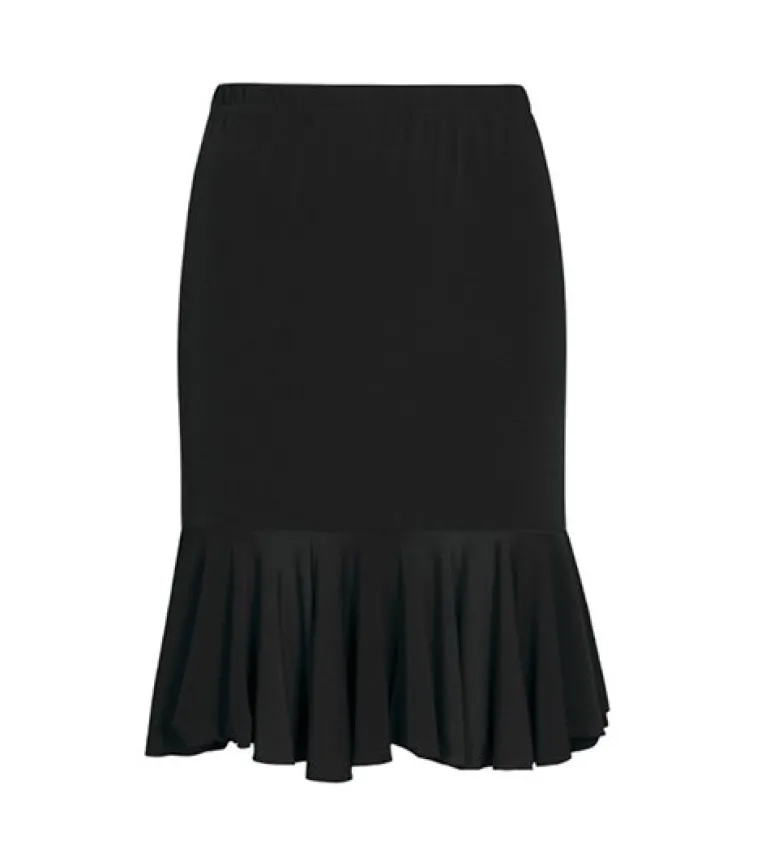 Sort nederdel med flæse stykke forneden