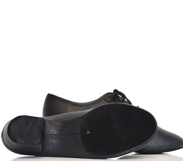 Sort perforeret skind dansesko træning Ray Rose