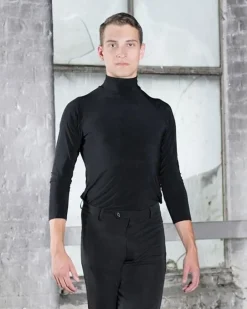 Sort rullekrave bluse til teen og herrer