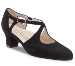Sort ruskind dansesko med 4,5 cm hæl Werner Kern - Gala